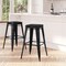 Merrick Lane Elba Series Metal Stool with Powder Coated Finish and Integrated Floor Glides